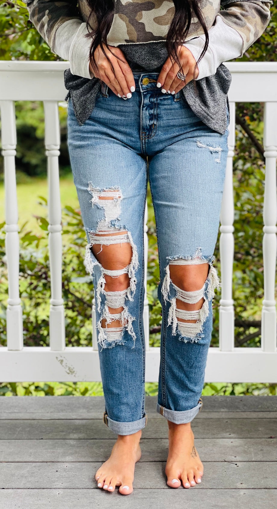 Eunina Frankie Distressed Girlfriend Jeans