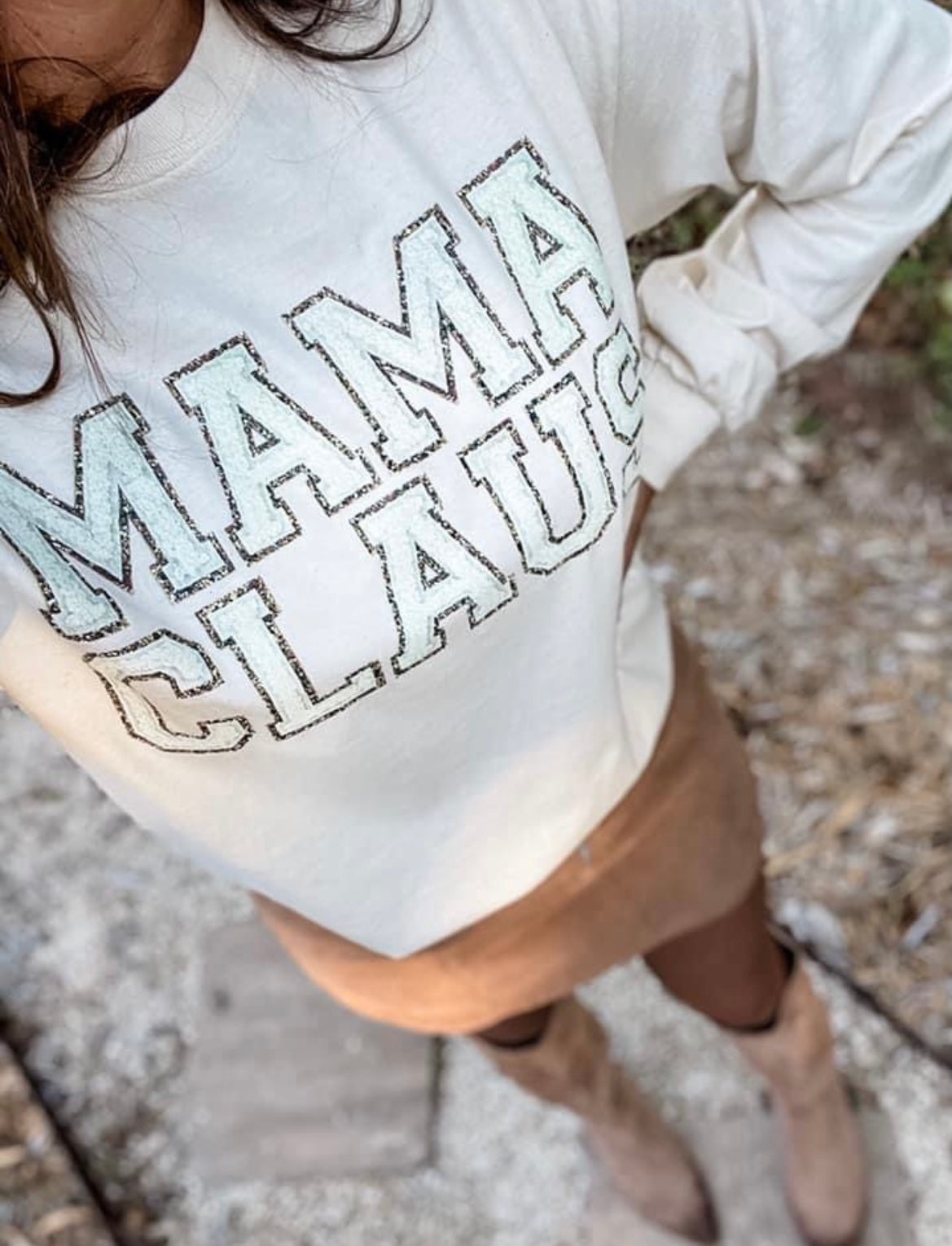 Cream Mama Claus Long Sleeve