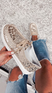 Gypsy Jazz Champagne Leopard Boat Shoes