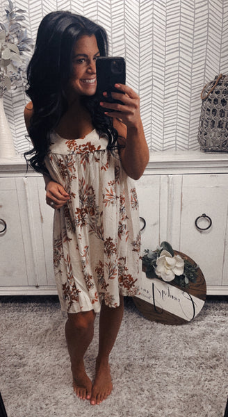 Cream Floral Dress