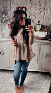 Blush Ribbed Long Sleeve Cardigan