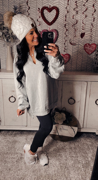 LT. Gray Boyfriend Pullover