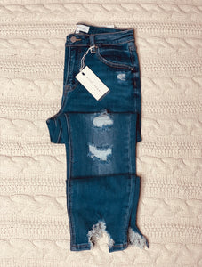 Risen Shark Bite Distressed Jeans *Black Friday Doorbuster*