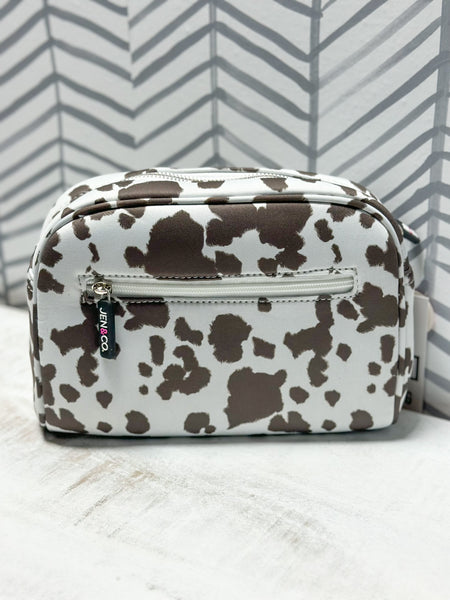 Jen & Co Cow Print Makeup Bag