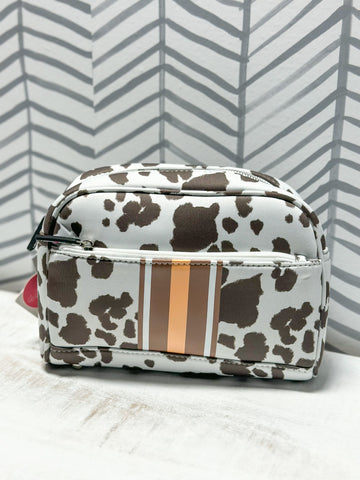 Jen & Co Cow Print Makeup Bag