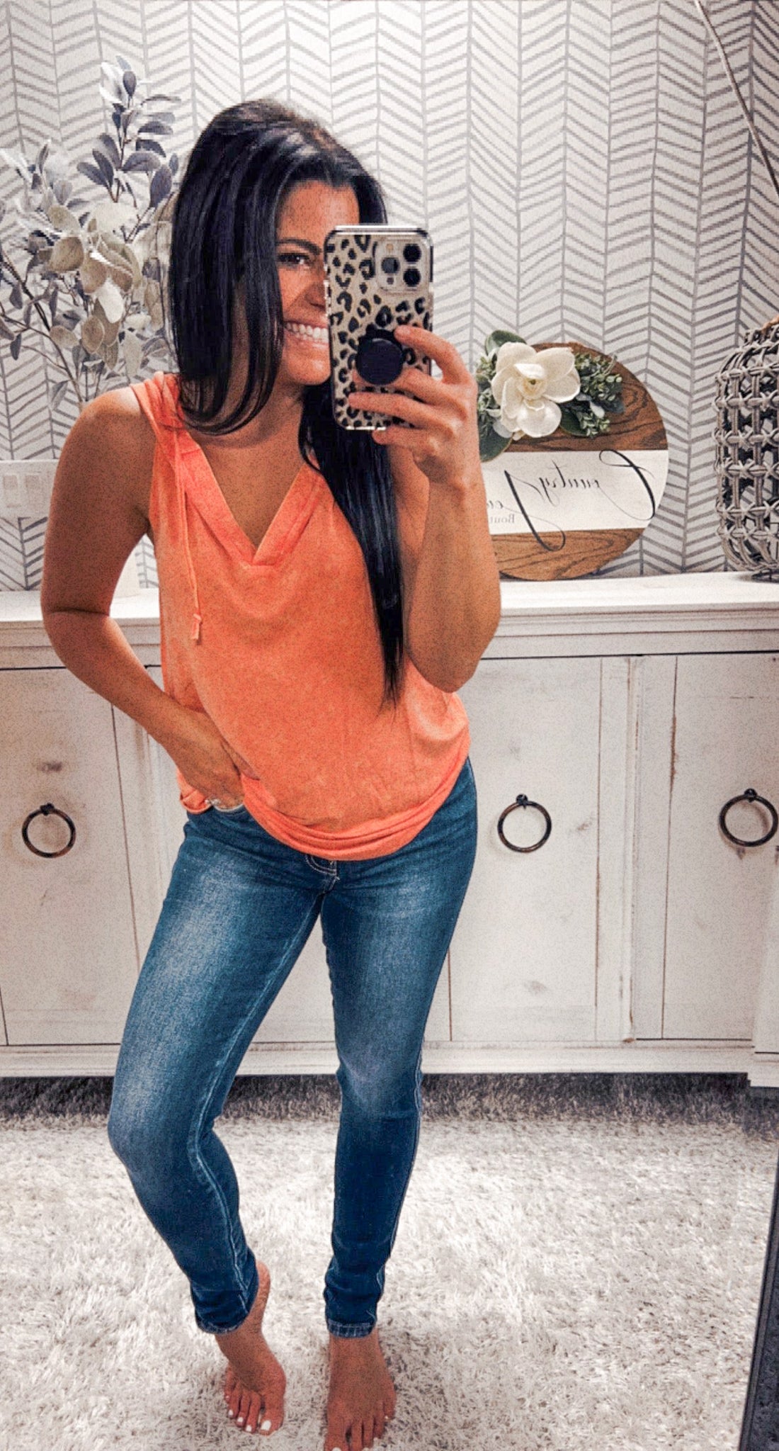 Sunburst Orange Tank Hoodie