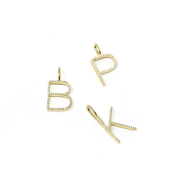 The Sis Kiss - Sleek Initial Charms -Gold ** Restock coming soon**