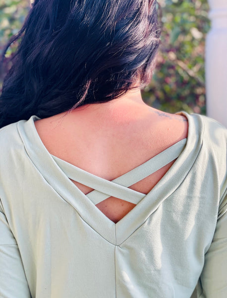 Sage Criss Cross Long Sleeve