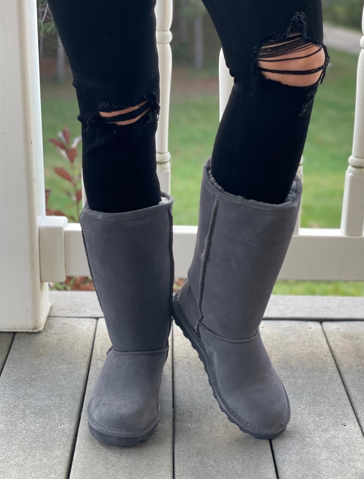 Tall grey clearance bearpaw boots