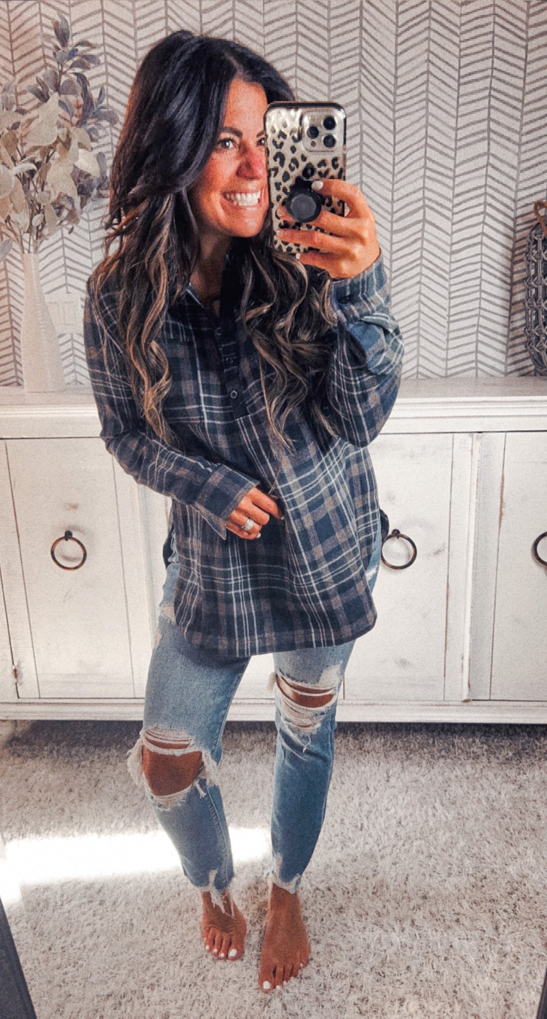 Doe & Rae Navy Plaid Flannel