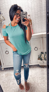 Jade Cold Shoulder Top