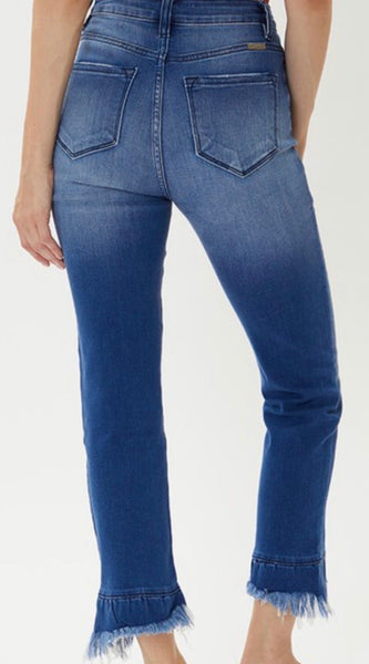 Kancan Bailey Ankle Flare Distressed Jeans