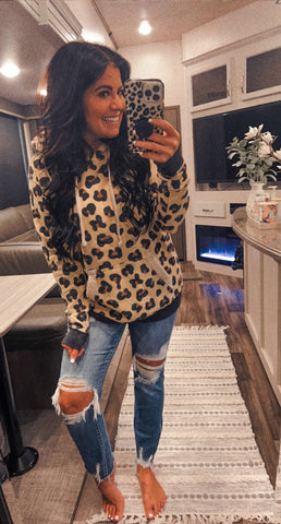 Cozy Leopard Fleece Hoodie