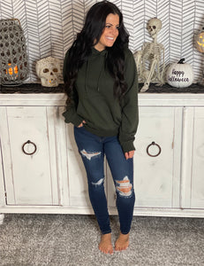 Boyfriend Fall Vibes Dark Olive Hoodie