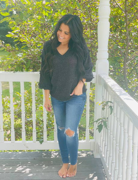 Black/Charcoal Fall Vibes Sweater