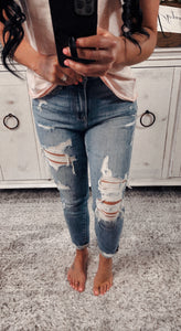 Risen Becca Distressed Girlfriend Jeans