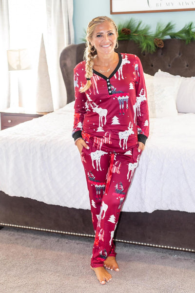 Western Moose Holiday Pajama Set **Pre Order**