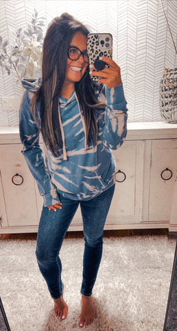 Denim Tie Dye Hoodie