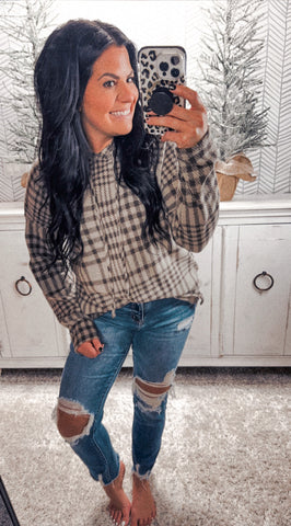 Sew In Love Plaid Hoodie