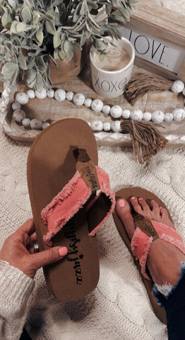 Gypsy Jazz Coral Flip Flops