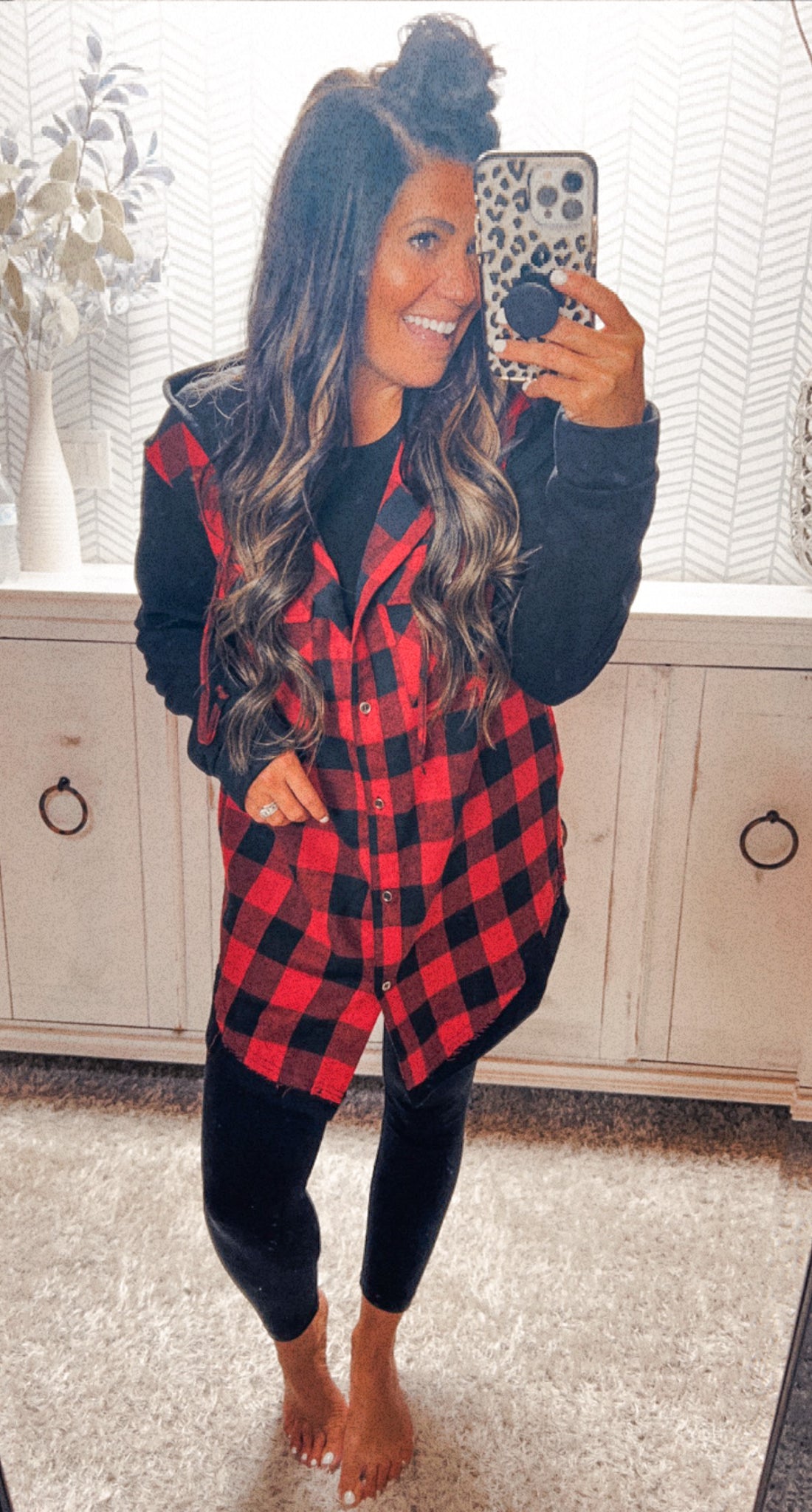 Red/Black Plaid Flannel Jacket