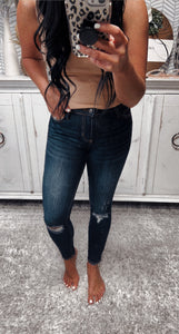 Jelly Jeans Dark Wash Distressed Denim