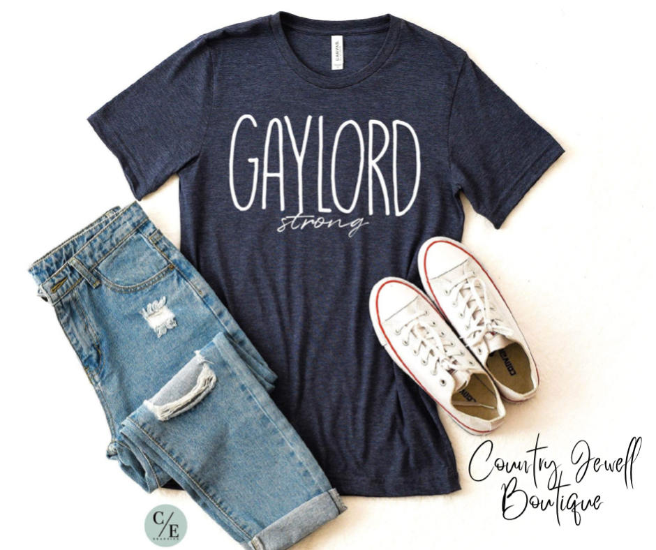 Navy Blue Gaylord Strong Fundraiser Tee