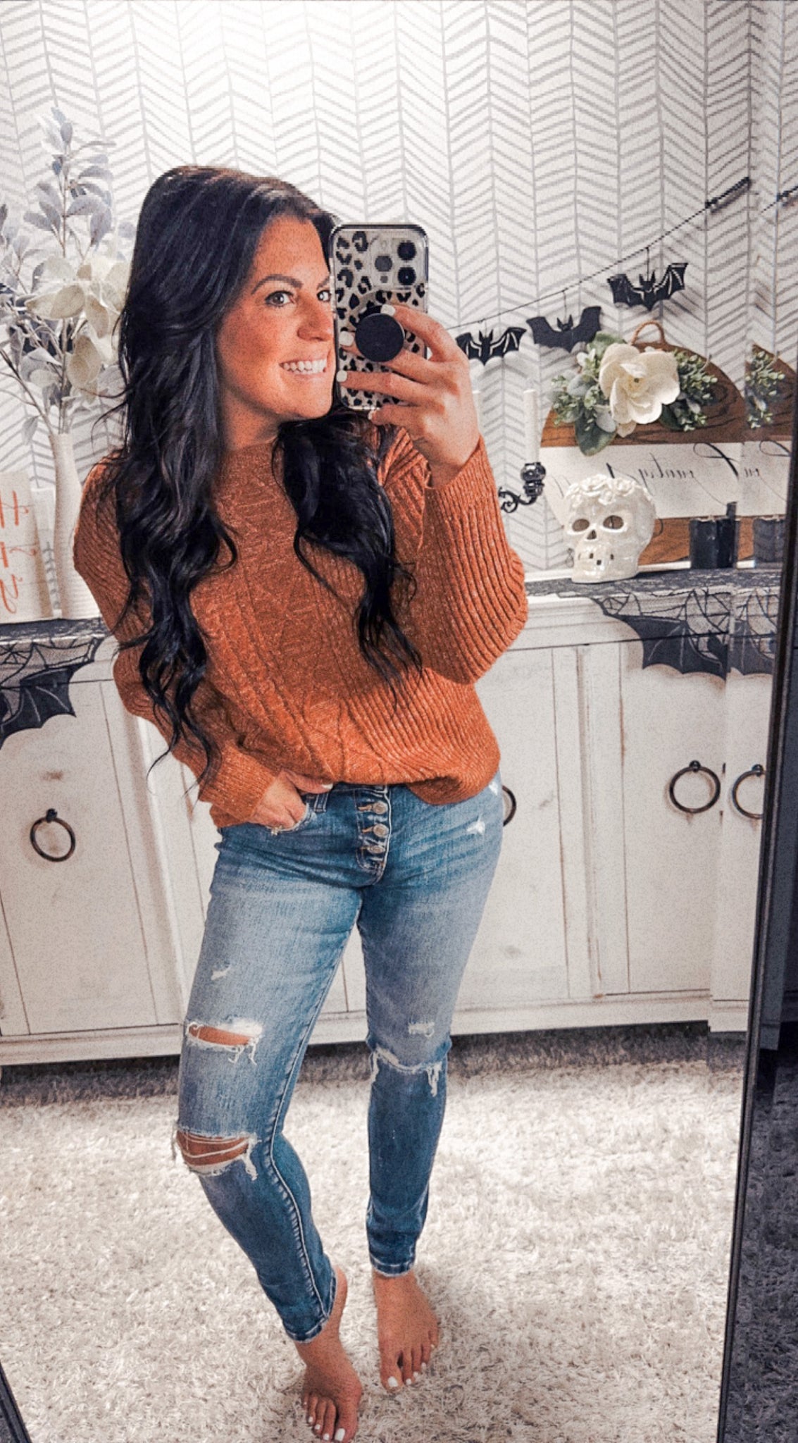 Autumn Rust Long Sleeve Sweater