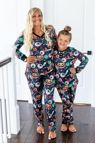 Spooky Pumpkin Halloween Pajama Set - Pre Order