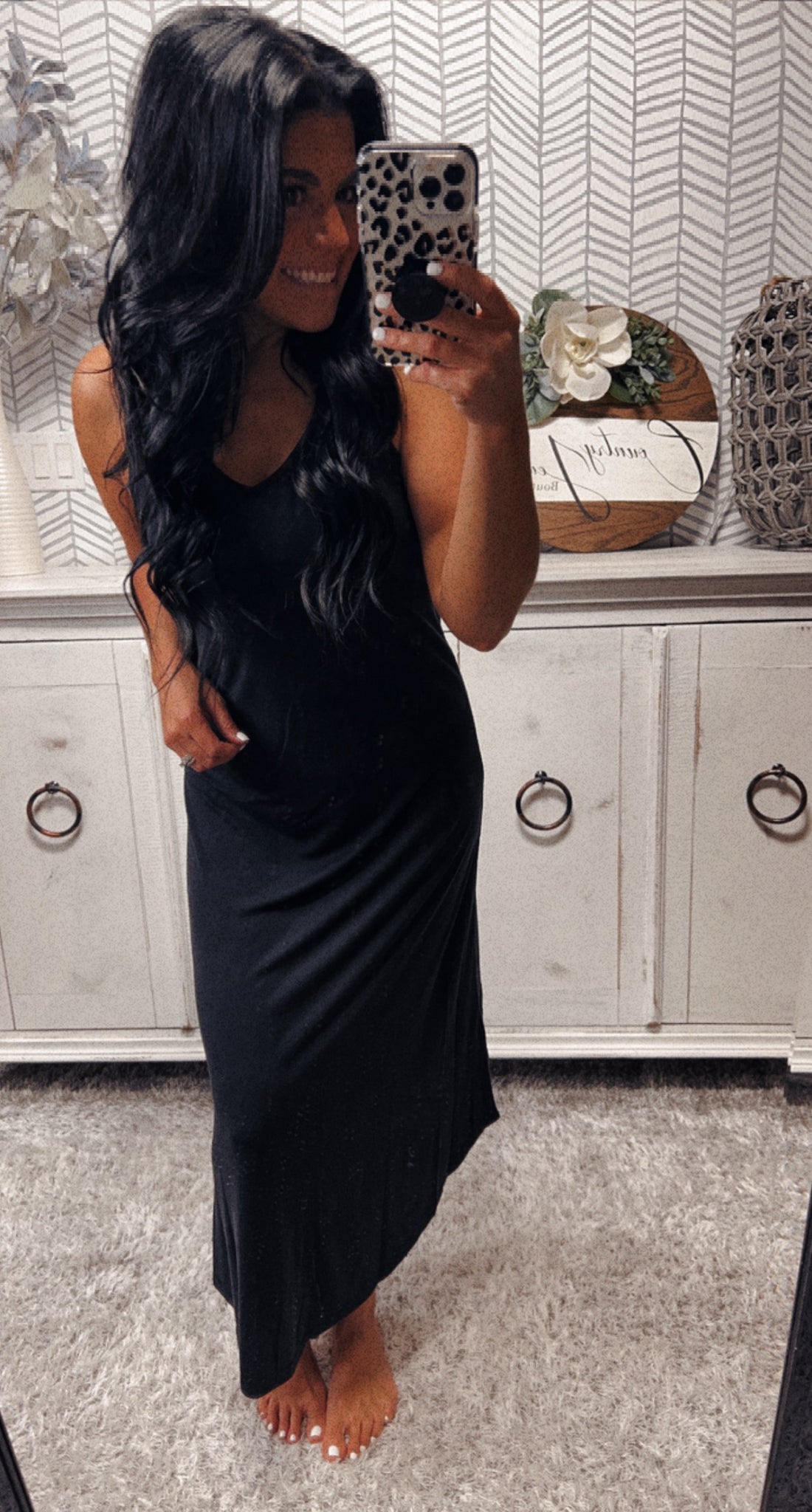 Black Ribbed Maxi Dress