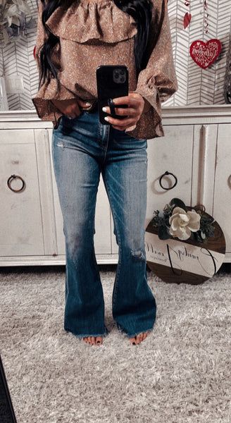 Risen Brook Flare Jeans